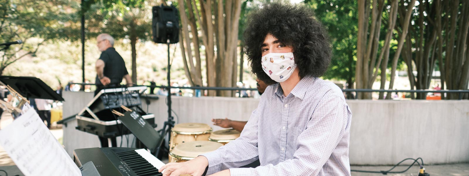 Student at a keyboard