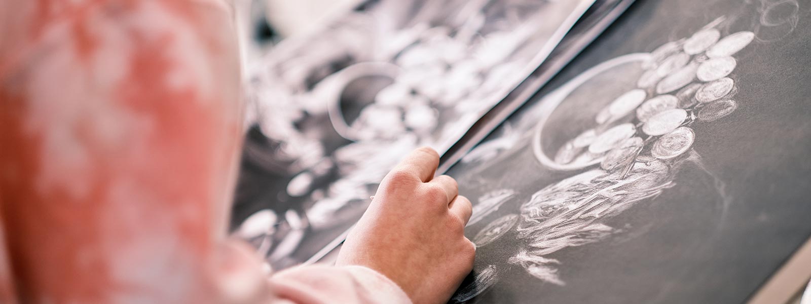 Hand of person drawing