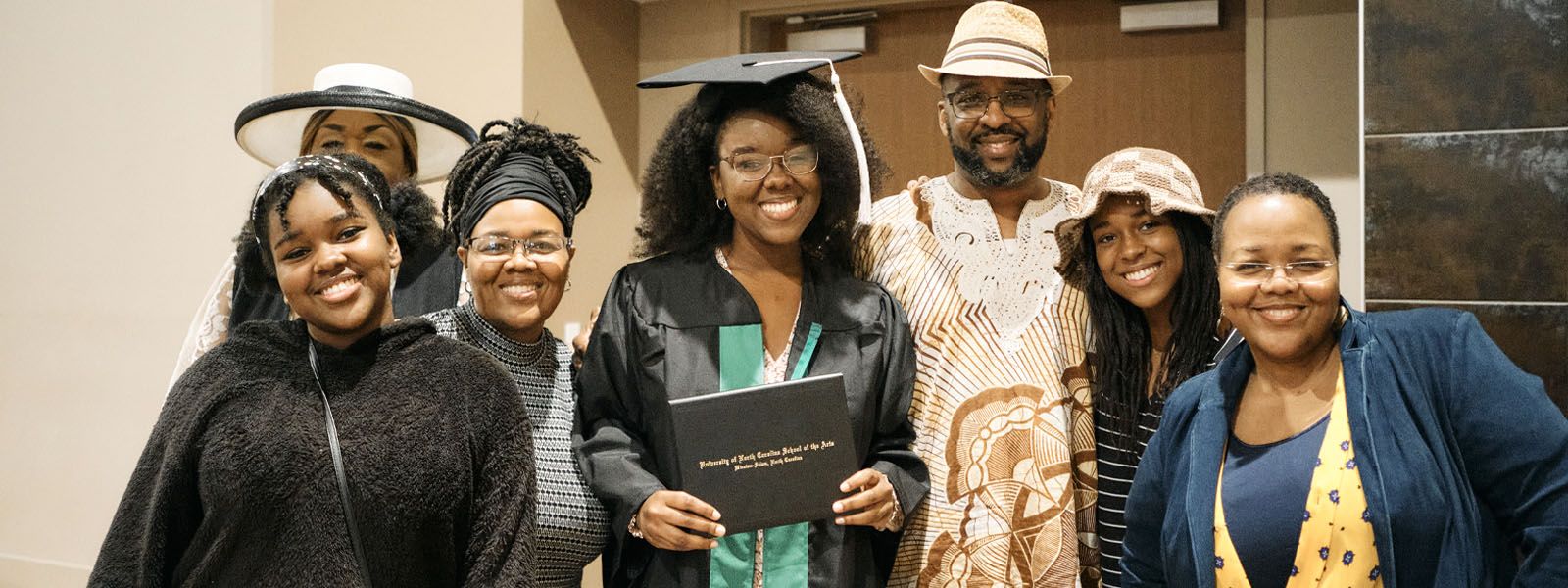 Family and friends with a UNCSA graduate