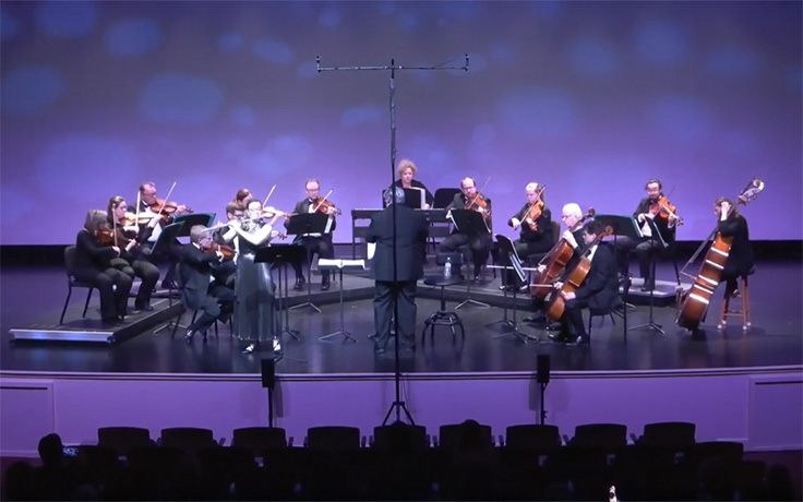 Laura Stevens performing with the NC Chamber Orchestra