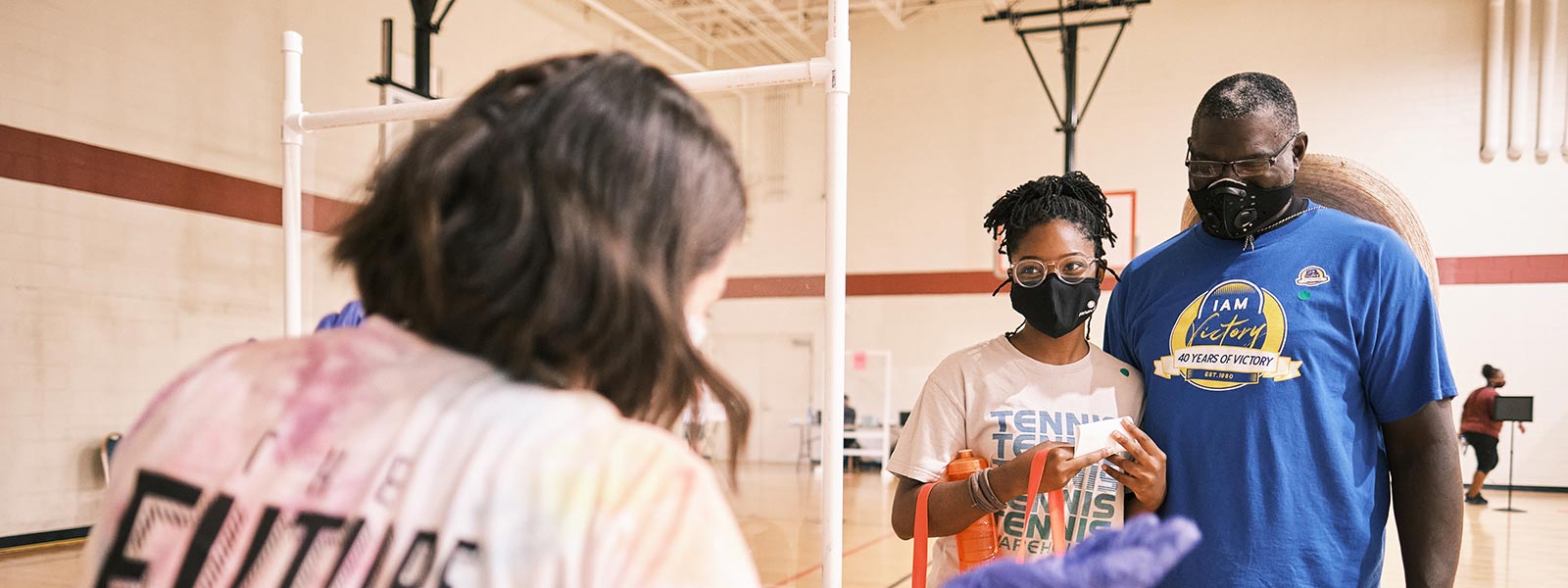 Parent and student on move-in day.