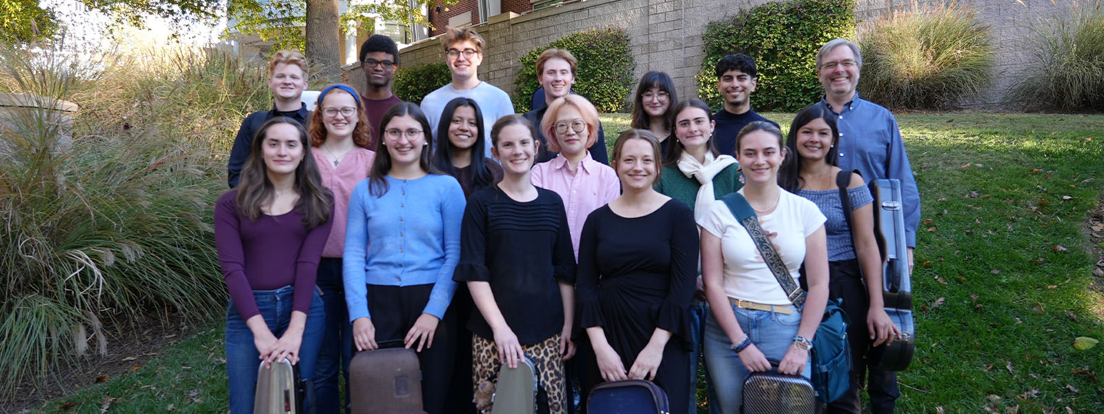 Kevin Lawrence's 2025-26 violin studio / Photo by Laura Stevens