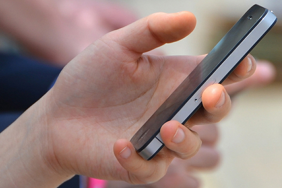 Student on cell phone