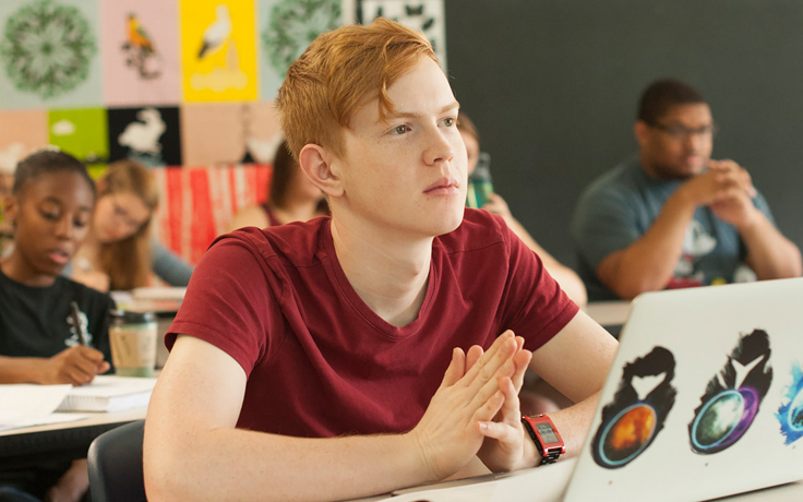 Student listening in class
