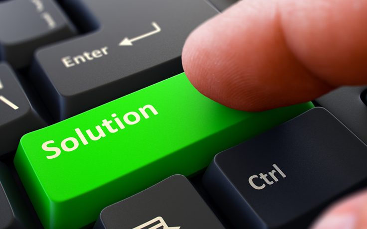 Solution key labeled on a keyboard