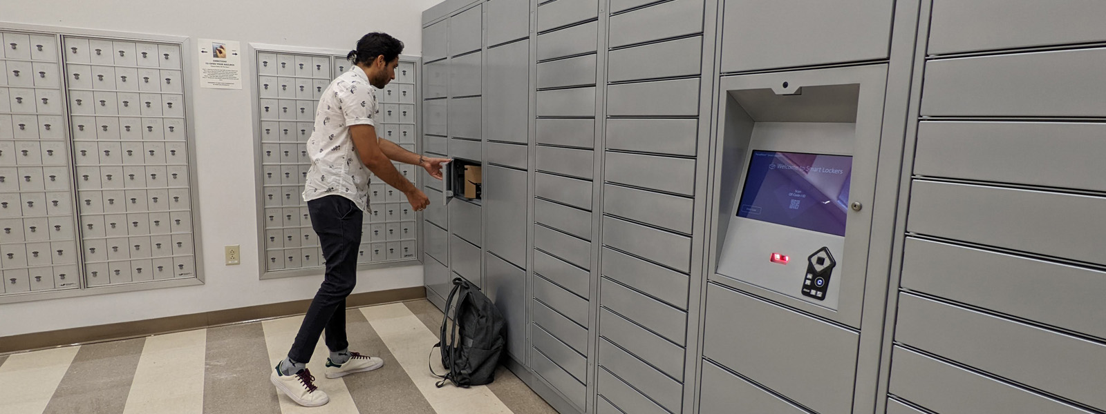 Mail Center mailboxes and smart lockers
