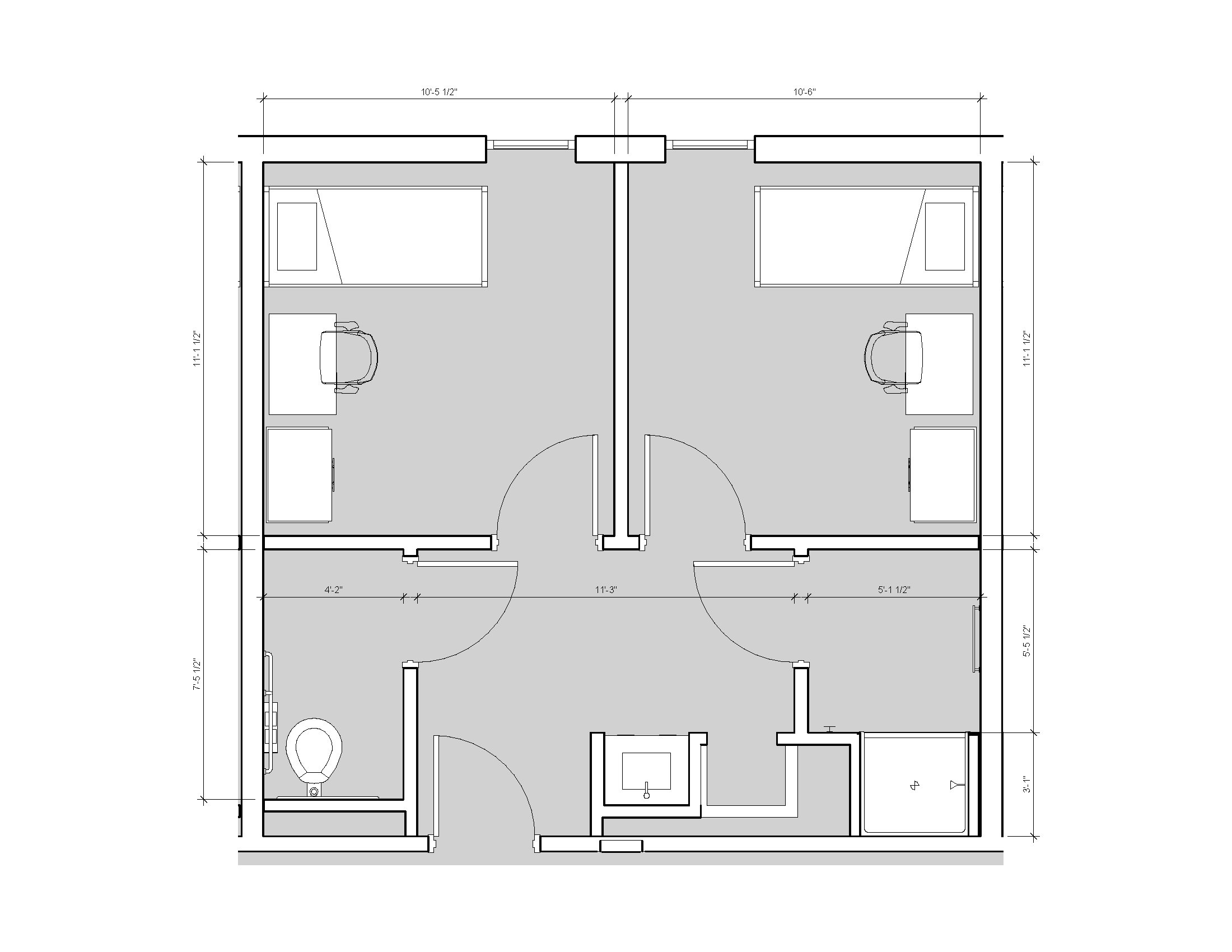 Single suite in New Residence Hall