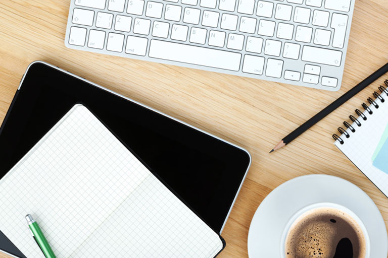 coffee and computer keyboard