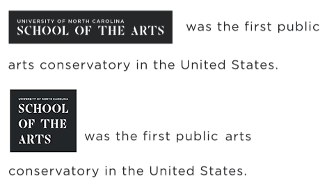 Incorrectly placing logo with accompanying text