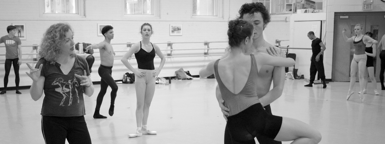 Helen Pickett leads students to rehearse "Petal"