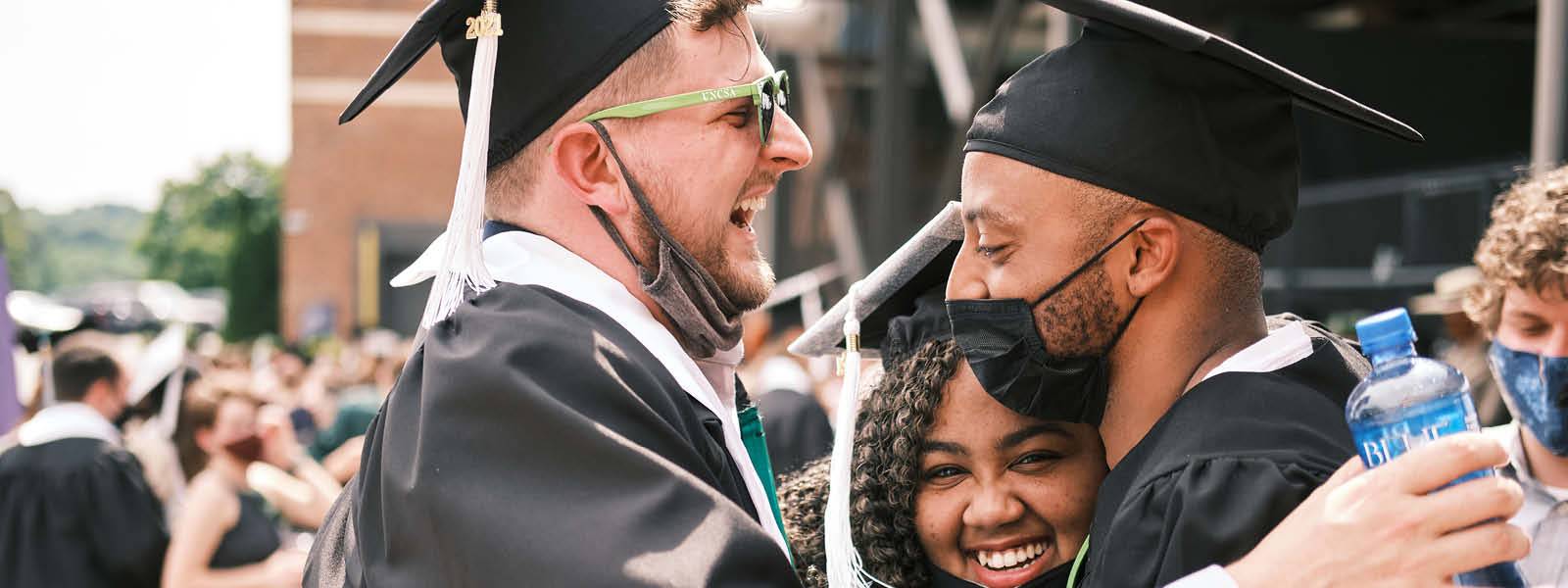 UNCSA 2021 graduates celebrate after the in-person ceremony on May 22