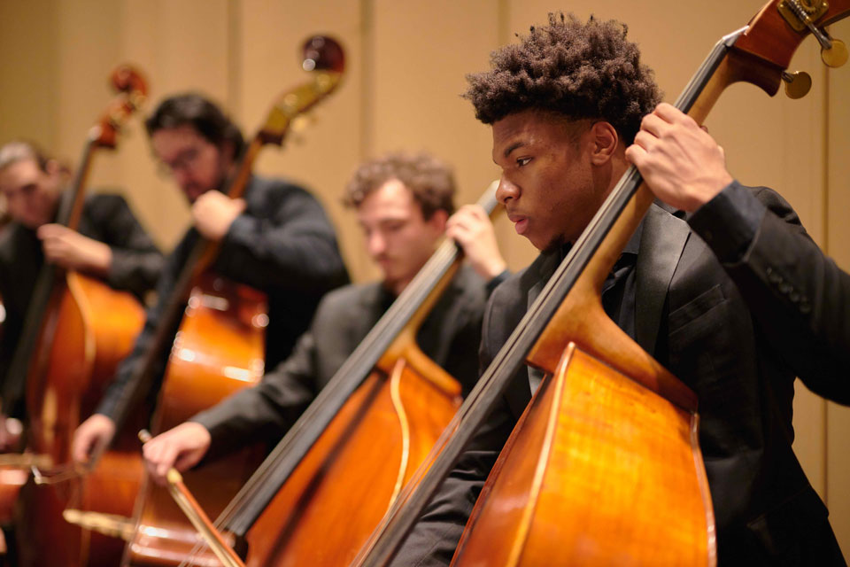 Gavin Hardy performs as part of the UNCSA Symphony Orchestra / Photo: Wayne Reich