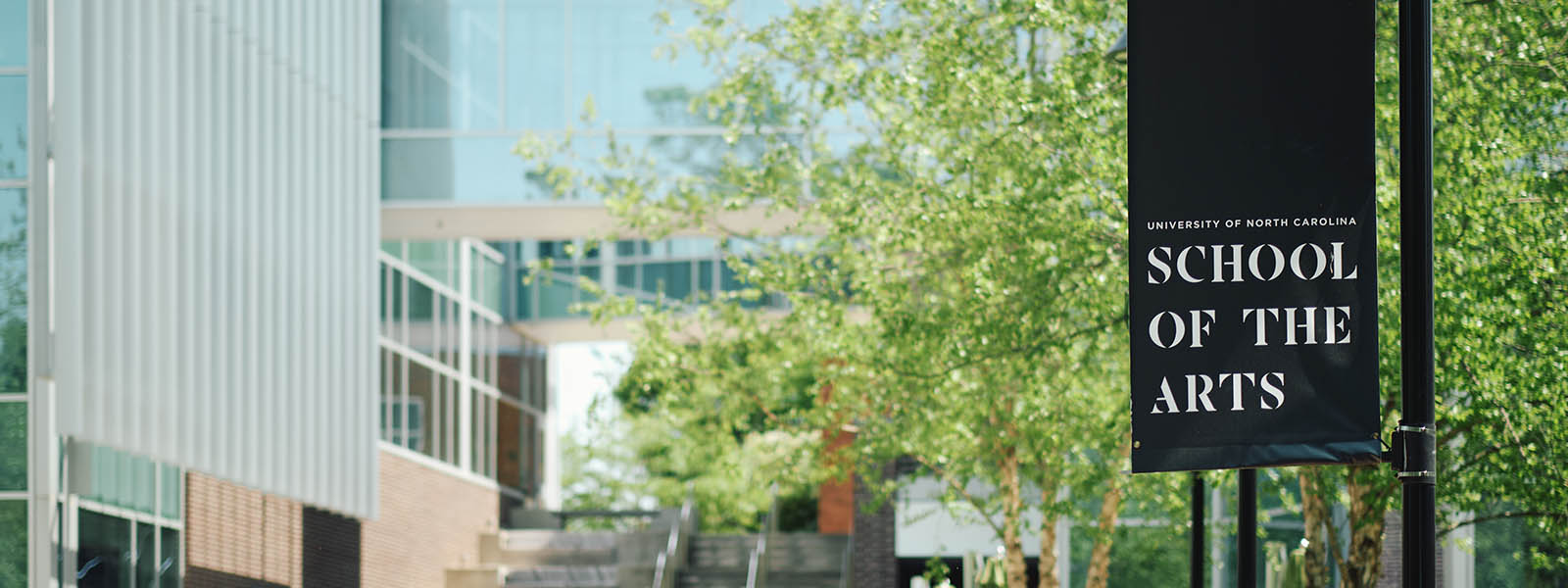 A wide shot of UNCSA campus