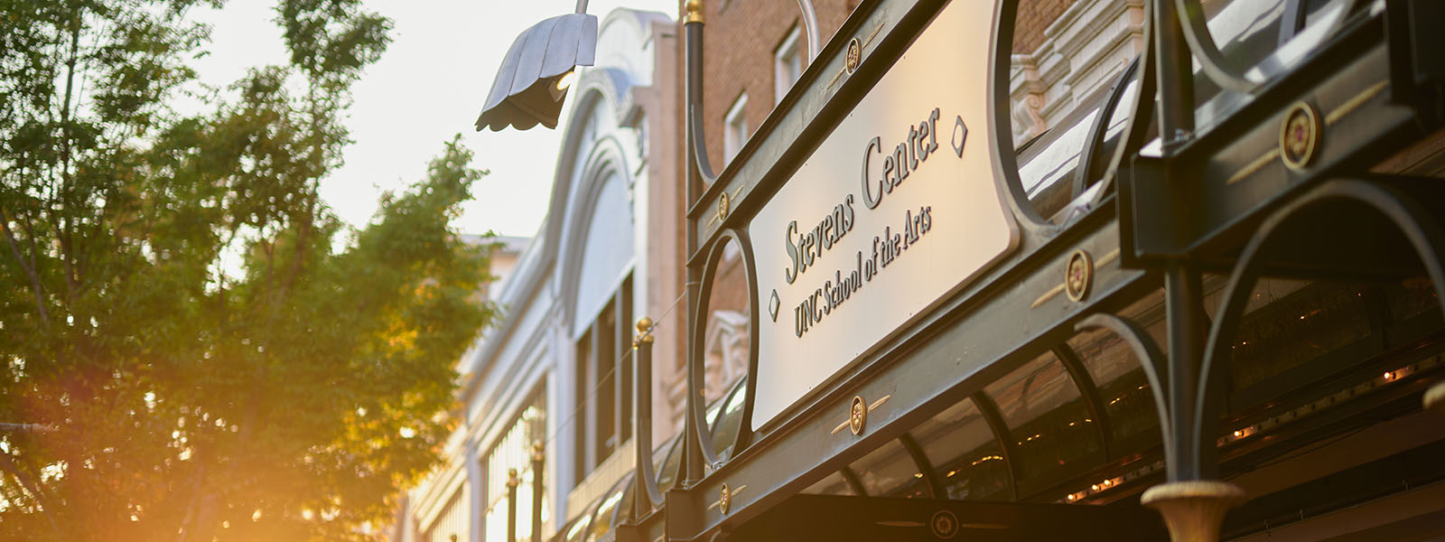 Exterior shot of the Stevens Center sign